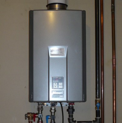 a tankless water heater 